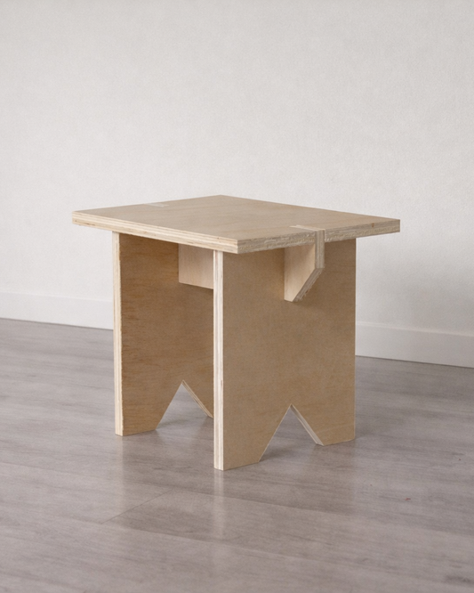 Taburete de Madera Japandi – Piso Minimalista Multifuncional - Línea 01