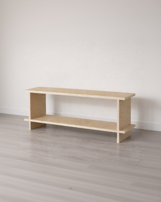Consola Baja de Madera Japandi – Estantería Minimalista Multifuncional - Línea 1