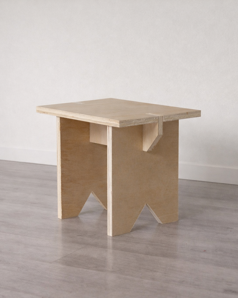 Taburete de Madera Japandi – Piso Minimalista Multifuncional - Línea 01