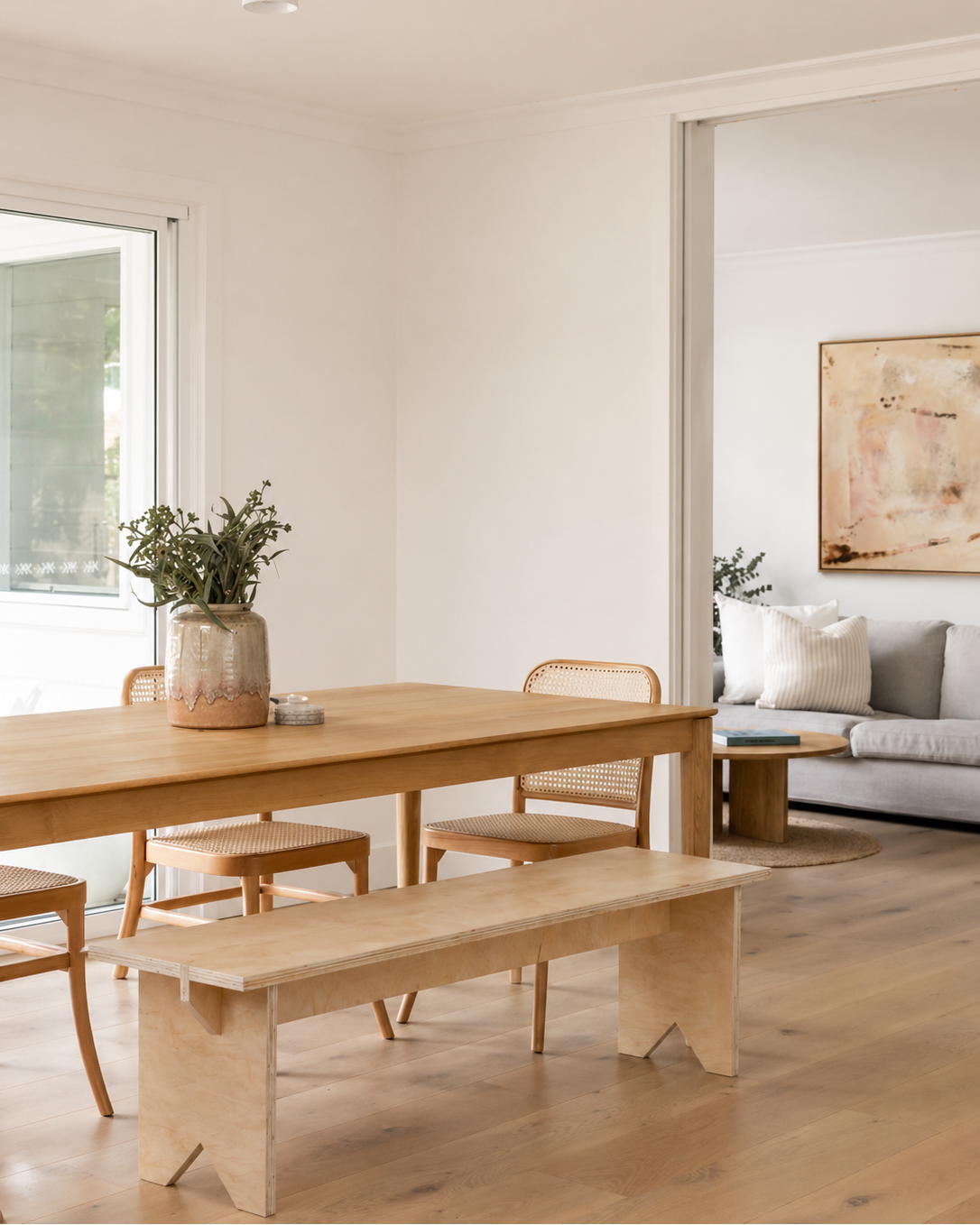 Banca de Madera Japandi – Banco Minimalista para Recibidor | Línea 01