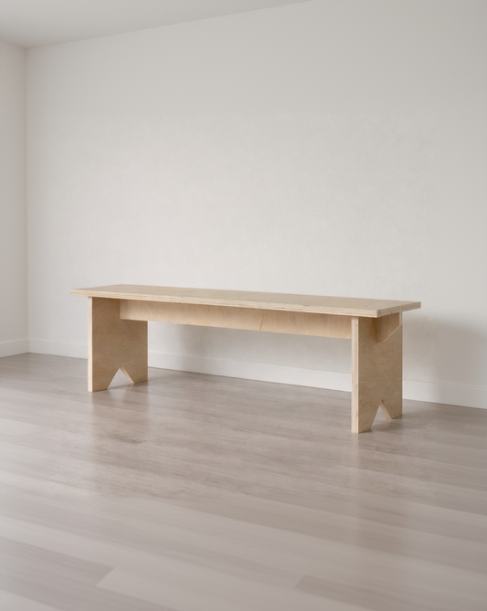 Banca de Madera Japandi – Banco Minimalista para Recibidor | Línea 01
