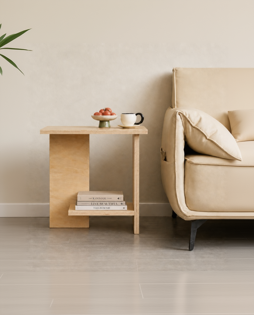 Velador de Madera Japandi – Mesa de Noche Minimalista - Línea 01