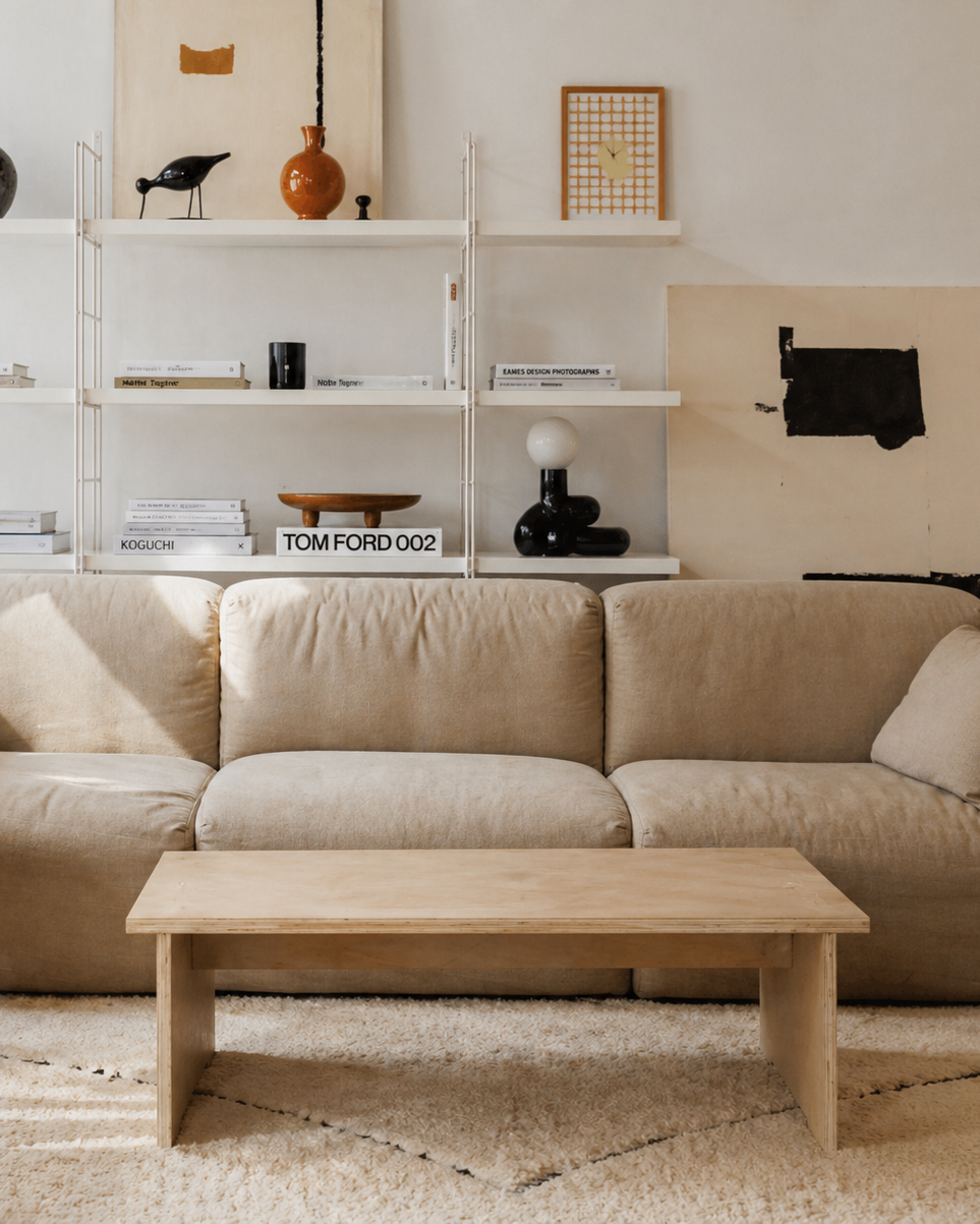 Mesa de Centro de Madera Japandi – Mesa Baja Minimalista para Living - Línea 01