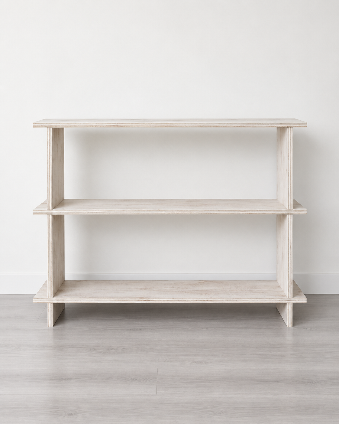 Estantería de Madera Japandi – Repisa Minimalista de Dos Niveles - Línea 01