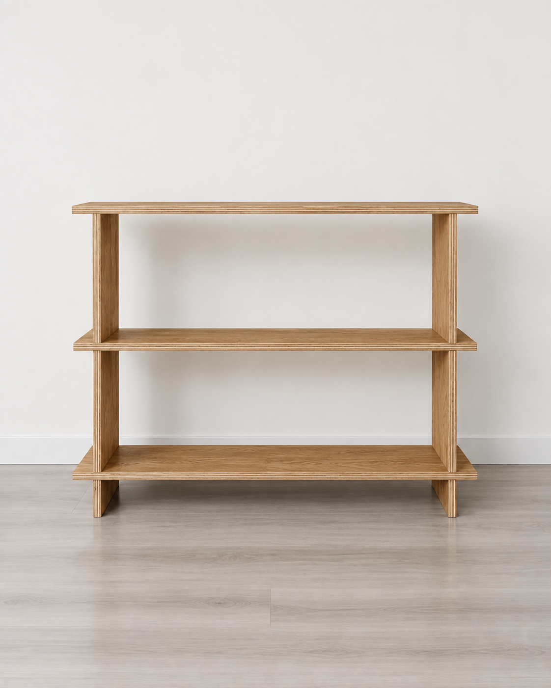 Estantería de Madera Japandi – Repisa Minimalista de Dos Niveles - Línea 01