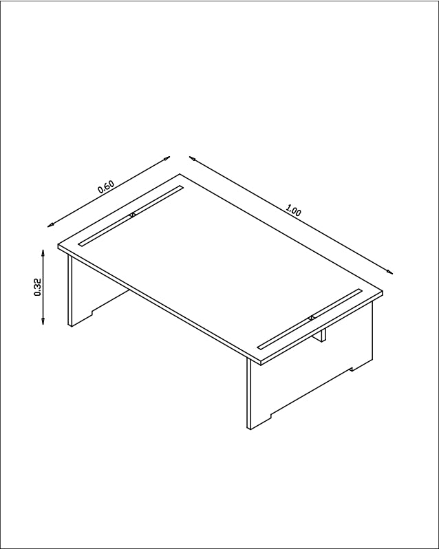 Mesa de Centro de Madera Japandi – Mesa Baja Minimalista para Living - Línea 01