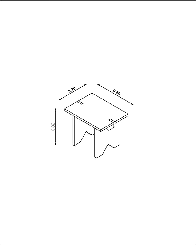 Taburete de Madera Japandi – Piso Minimalista Multifuncional - Línea 01