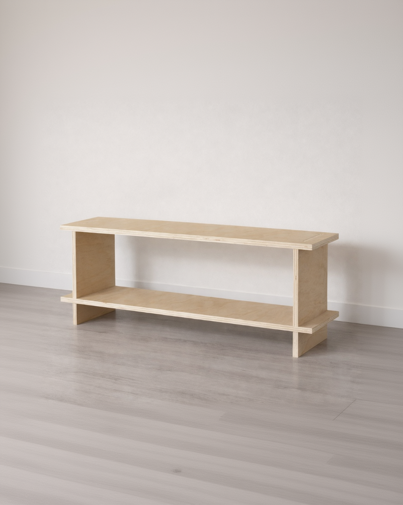 Consola Baja de Madera Japandi – Estantería Minimalista Multifuncional - Línea 1