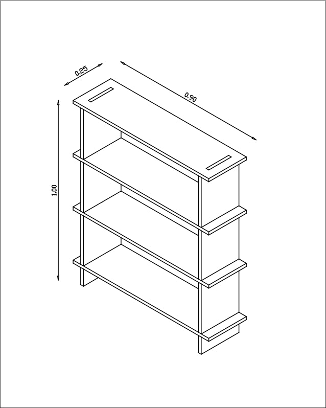 Estantería de Madera Japandi – Repisa Minimalista de Tres Niveles - Línea 01