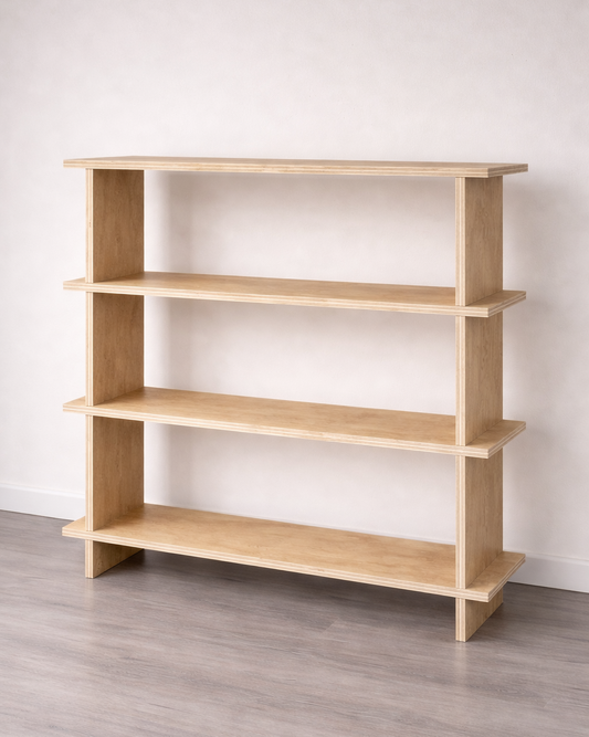 Estantería de Madera Japandi – Repisa Minimalista de Tres Niveles - Línea 01