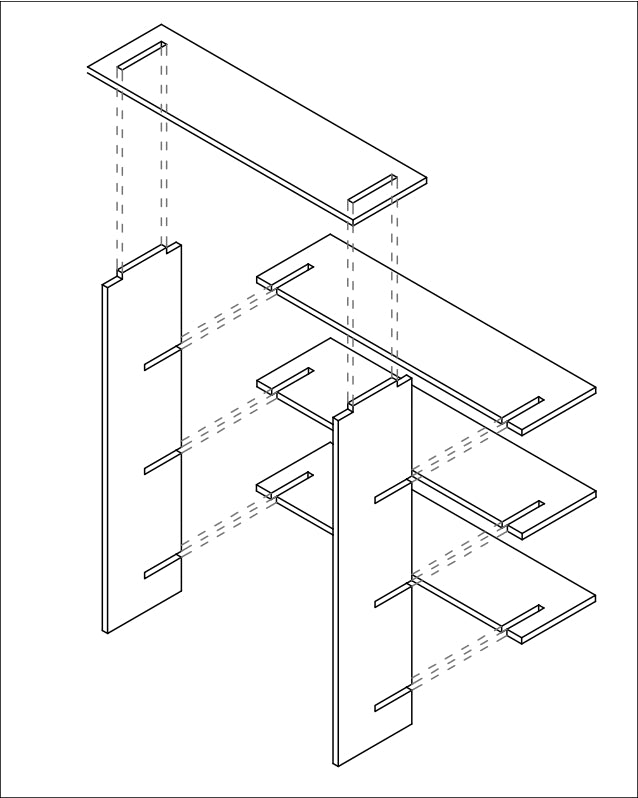 Estantería de Madera Japandi – Repisa Minimalista de Tres Niveles - Línea 01