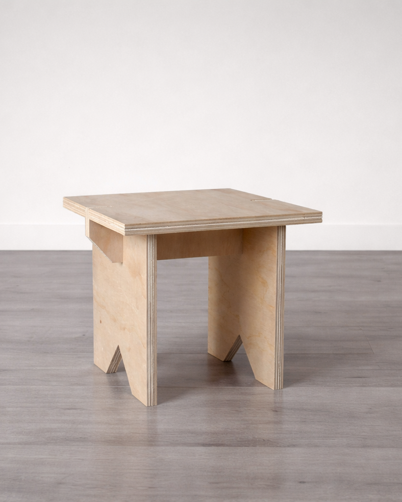 Taburete de Madera Japandi – Piso Minimalista Multifuncional - Línea 01